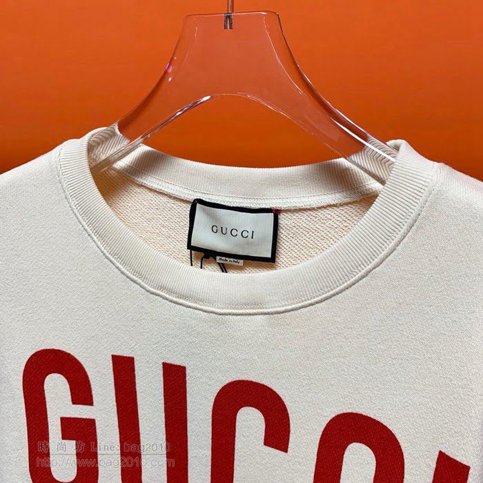 Gucci男裝 19-20FW新款 白色 古奇百搭圓領衛衣 男士秋季最新單品  tzy2379